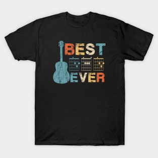 Best Dad Ever Guitar Chords Musician Funny Fathers Day Gift Idea Tshirt T-Shirt